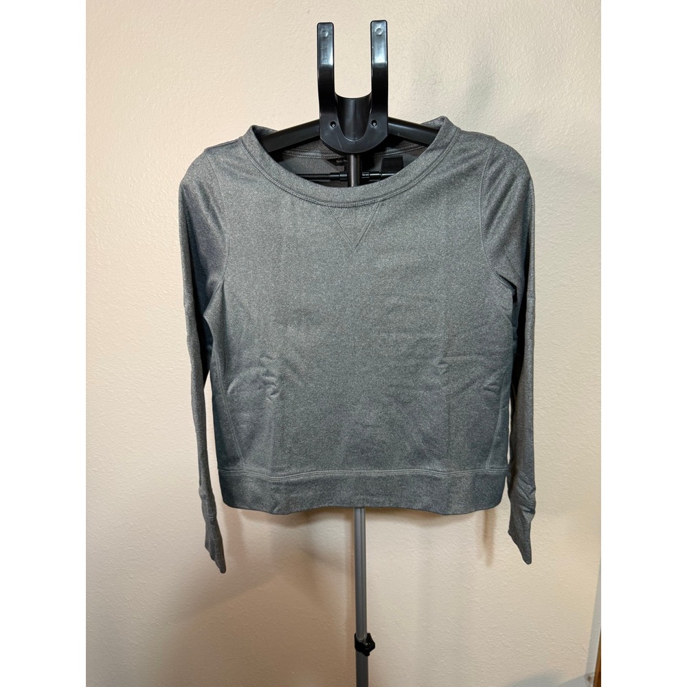 Banana Republic Womens Small Gray Crewneck Sweatshirt Long Sleeve Thumbholes